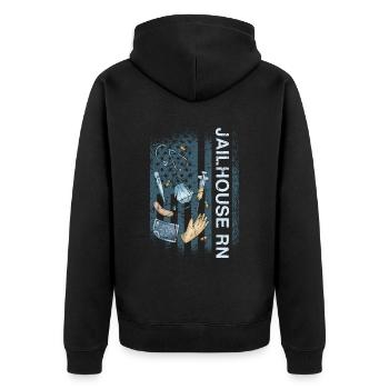 Infirmière correctionnelle en prison - Veste à capuche bio Premium Unisexe - noir - Dos - Nico (187cm)