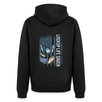 Infirmière correctionnelle sauveuse en milieu fermé - Veste à capuche bio Premium Unisexe - noir - Dos - Nico (187cm)