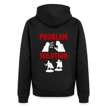 Miniatures Diorama Model Problem Solution Hobby - Unisex Premium Bio Zip Hoodie - Schwarz - Hinten - Nico (187cm)