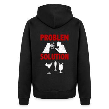 Mixology Bartending Alcohols Problem Solution - Unisex Premium Bio Zip Hoodie - Schwarz - Hinten - Nico (187cm)