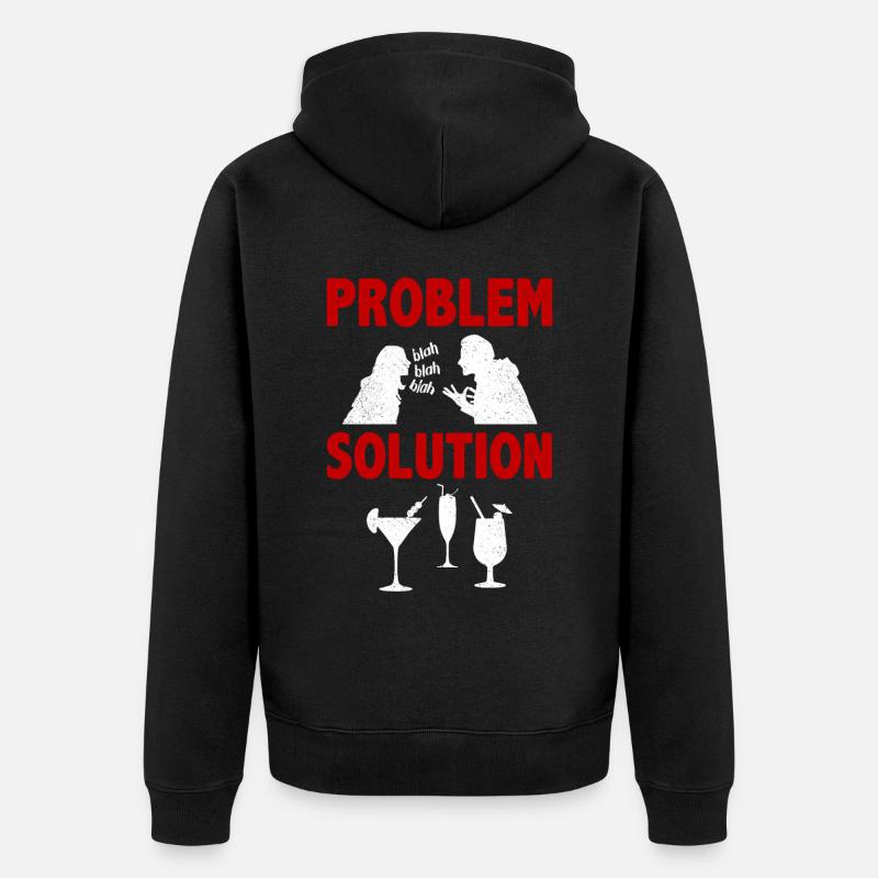 Mixology Bartending Alcohols Problem Solution - Unisex Premium Organic Zip Hoodie - black