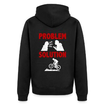 Mountain Bike Mountain Bike Helmet Hobby - Unisex Premium Bio Zip Hoodie - Schwarz - Hinten - Nico (187cm)