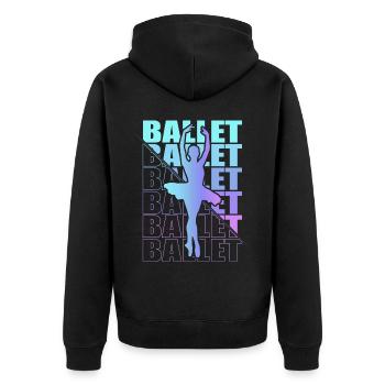 Ballett, Ballerina, Girl, Mädchen, Tanzen - Unisex Premium Bio Zip Hoodie - Schwarz - Hinten - Nico (187cm)