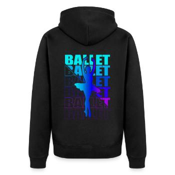 Ballett, Ballerina, Girl, Mädchen, Tanzen - Unisex Premium Bio Zip Hoodie - Schwarz - Hinten - Nico (187cm)