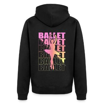 Ballett, Ballerina, Girl, Mädchen, Tanzen - Unisex Premium Bio Zip Hoodie - Schwarz - Hinten - Nico (187cm)