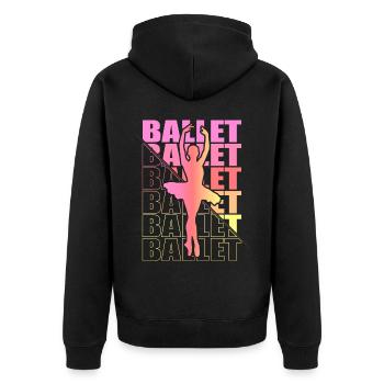 Ballett, Ballerina, Girl, Mädchen, Tanzen - Unisex Premium Bio Zip Hoodie - Schwarz - Hinten - Nico (187cm)