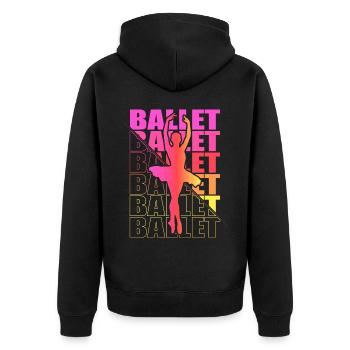 Ballett, Ballerina, Girl, Mädchen, Tanzen - Unisex Premium Bio Zip Hoodie - Schwarz - Hinten - Nico (187cm)