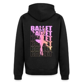 Ballett, Ballerina, Girl, Mädchen, Tanzen - Unisex Premium Bio Zip Hoodie - Schwarz - Hinten - Nico (187cm)