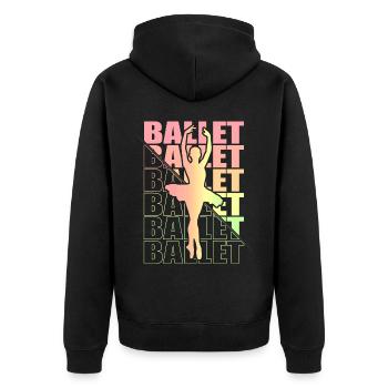 Ballet, Ballerine, Fille, Fille, Danse - Veste à capuche bio Premium Unisexe - noir - Dos - Nico (187cm)