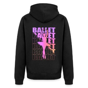 Ballett, Ballerina, Girl, Mädchen, Tanzen - Unisex Premium Bio Zip Hoodie - Schwarz - Hinten - Nico (187cm)