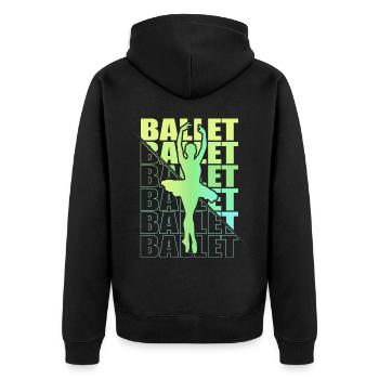 Ballett, Ballerina, Girl, Mädchen, Tanzen - Unisex Premium Bio Zip Hoodie - Schwarz - Hinten - Nico (187cm)
