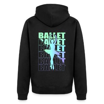 Ballett, Ballerina, Girl, Mädchen, Tanzen - Unisex Premium Bio Zip Hoodie - Schwarz - Hinten - Nico (187cm)