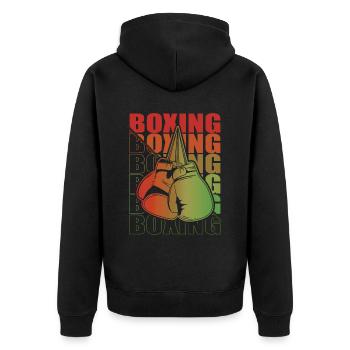 Boxen Arts Martiaux Boxe Box Club Boxeur - Veste à capuche bio Premium Unisexe - noir - Dos - Nico (187cm)
