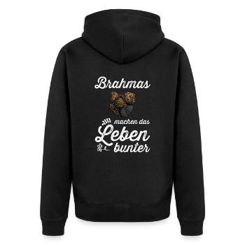 Brahma Hühner I Chicken Geflügel Motiv für - Unisex Premium Bio Zip Hoodie - Schwarz - Hinten - Nico (187cm)