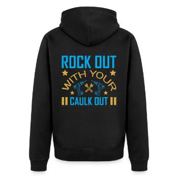 Building Design For Men Daddy Construction Worker - Unisex Premium Organic Zip Hoodie - black - Back - Nico (187cm)