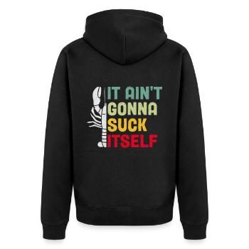 Well, it won't get itself spiny crayfish - Unisex Premium Organic Zip Hoodie - black - Back - Nico (187cm)