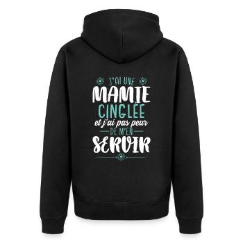 J'ai Une Mamie Cinglée - Veste à capuche bio Premium Unisexe - noir - Dos - Nico (187cm)