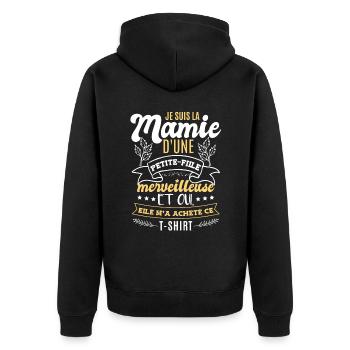 Je Suis La Mamie D'Une Petite-Fille - Veste à capuche bio Premium Unisexe - noir - Dos - Nico (187cm)