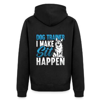 Animal Trainer Dog Trainer I Make Sit Dog Training - Unisex Premium Bio Zip Hoodie - Schwarz - Hinten - Nico (187cm)