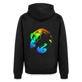 DJ Ape Gorilla Monkey Musique Techno Monkey - Veste à capuche bio Premium Unisexe - noir - Dos - Nico (187cm)