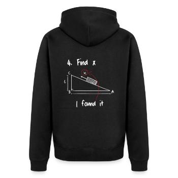 Find X Mathematics Math - Unisex Premium Organic Zip Hoodie - black - Back - Nico (187cm)