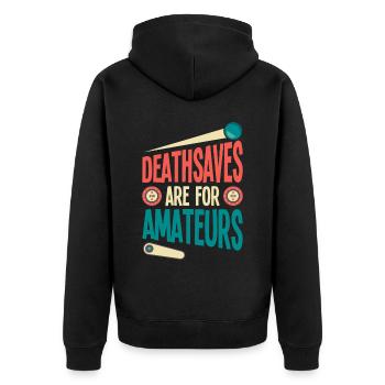 Flipper Retro Pinball Flipperautomat Bumper - Unisex Premium Organic Zip Hoodie - black - Back - Nico (187cm)
