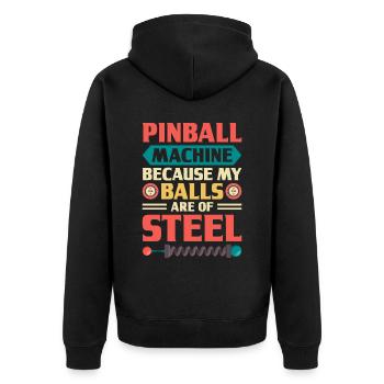 Flipper Retro Pinball Flipperautomat Bumper - Unisex Premium Organic Zip Hoodie - black - Back - Nico (187cm)