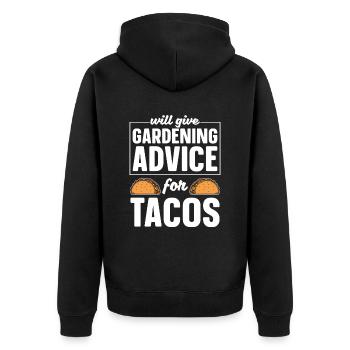 Hobby Gardener Garden Funny - Unisex Premium Organic Zip Hoodie - black - Back - Nico (187cm)