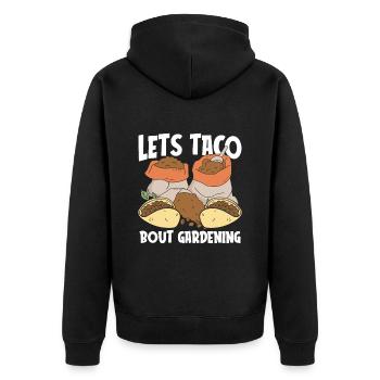Hobby Gardener Garden Funny - Unisex Premium Organic Zip Hoodie - black - Back - Nico (187cm)