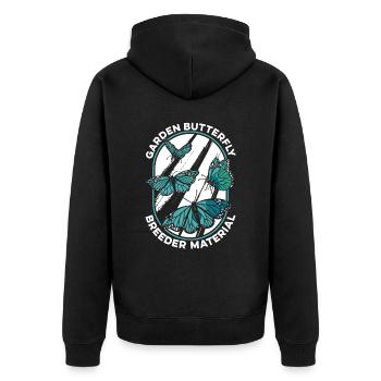 Hobbygärtner Garten Monarch - Unisex Premium Bio Zip Hoodie - Schwarz - Hinten - Nico (187cm)