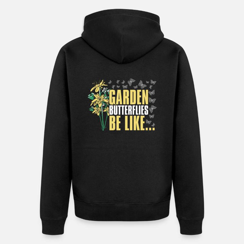 Hobby Gardener Garden Butterfly - Veste à capuche bio Premium Unisexe - noir