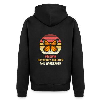 Amateur gardener garden butterflies in the garden - Unisex Premium Organic Zip Hoodie - black - Back - Nico (187cm)