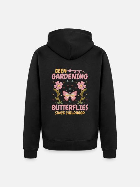 Hobby Gardener Garden Butterfly - Unisex Premium Organic Zip Hoodie - black