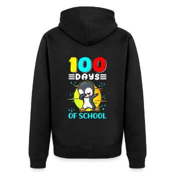 100 School Days Kids School Student Gift - Unisex Premium Organic Zip Hoodie - black - Back - Nico (187cm)