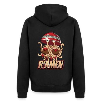 Monstre spaghetti volant FSM Pastafarian - Veste à capuche bio Premium Unisexe - noir - Dos - Nico (187cm)