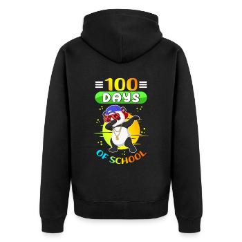 100 School Days Kids Students School Gift - Unisex Premium Organic Zip Hoodie - black - Back - Nico (187cm)