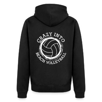 Volleyballspieler Beach Volleyball - Unisex Premium Bio Zip Hoodie - Schwarz - Hinten - Nico (187cm)