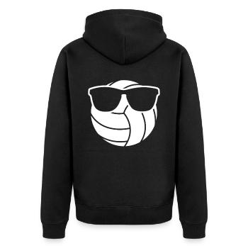 Beach Volleyball Sonnenbrille - Unisex Premium Bio Zip Hoodie - Schwarz - Hinten - Nico (187cm)