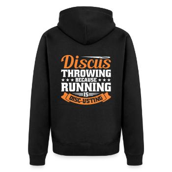 Discus Throw Discus Thrower Athletics Discus - Unisex Premium Organic Zip Hoodie - black - Back - Nico (187cm)