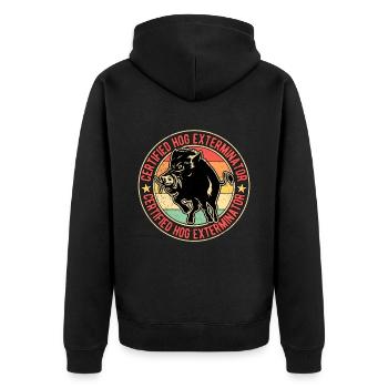 Sanglier chasseur de sanglier chasseur de sanglier - Veste à capuche bio Premium Unisexe - noir - Dos - Nico (187cm)