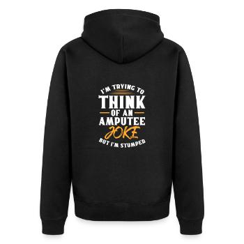 Amputation Amputation Prosthesis Gift - Unisex Premium Organic Zip Hoodie - black - Back - Nico (187cm)