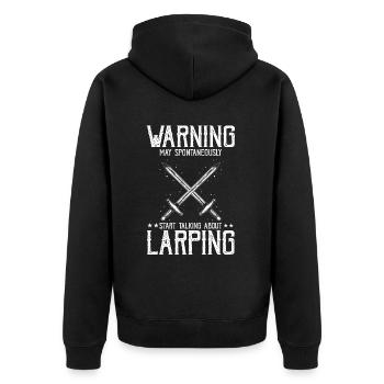 Roleplay Quote for Larper and Larp - Unisex Premium Organic Zip Hoodie - black - Back - Nico (187cm)