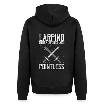 Citation Larper pour les jeux de rôle GN et fantastiques - Veste à capuche bio Premium Unisexe - noir - Dos - Nico (187cm)