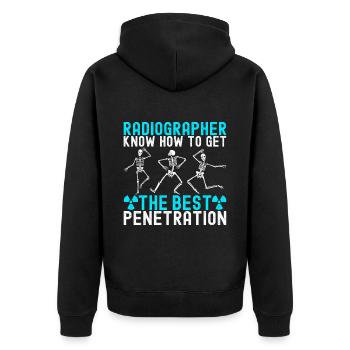 Radiology Radiologist - Unisex Premium Organic Zip Hoodie - black - Back - Nico (187cm)