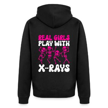 Radiology Radiologist - Unisex Premium Organic Zip Hoodie - black - Back - Nico (187cm)