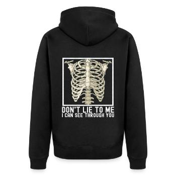 Radiologie Radiologe - Unisex Premium Bio Zip Hoodie - Schwarz - Hinten - Nico (187cm)