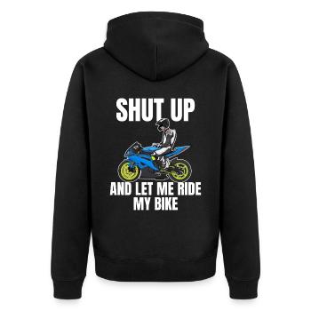 Motorcycle Lifestyle / Motorcycle / Motorcycles biker - Unisex Premium Organic Zip Hoodie - black - Back - Nico (187cm)