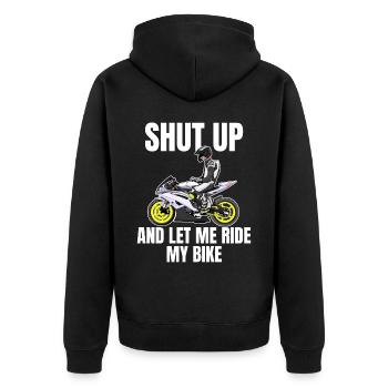 Motorcycle Lifestyle / Motorrad / Motorräder biker - Unisex Premium Bio Zip Hoodie - Schwarz - Hinten - Nico (187cm)