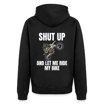 Motocross / Enduro / Freestyle mx / Dirtbike retro - Unisex Premium Organic Zip Hoodie - black - Back - Nico (187cm)