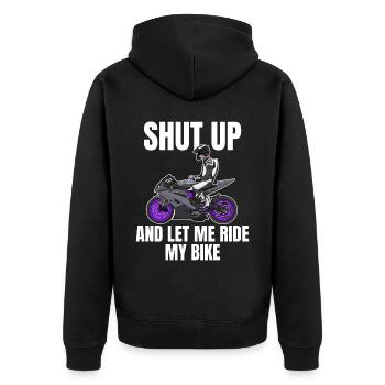 Motorcycle Lifestyle / Motorrad / Motorräder biker - Unisex Premium Bio Zip Hoodie - Schwarz - Hinten - Nico (187cm)
